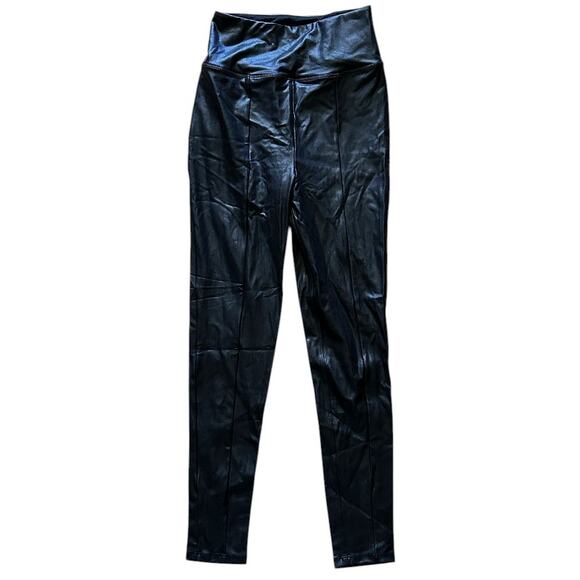 NWT Popilush Shapewear Faux Leather Tummy Control High Rise Leggings Small - Picture 2 of 7